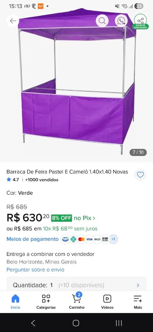 Barraca semi nova,  para feiras artesanato.  - Foto 3