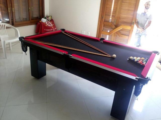 Mesa Semi oficial Cor Preta Tecido Preto e Borda Vermelha Mod. TOAJ4220 - Foto 2