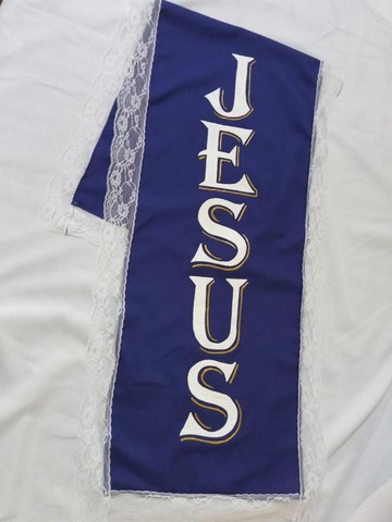 Toalha Azul Caminho Púlpito-Jesus
