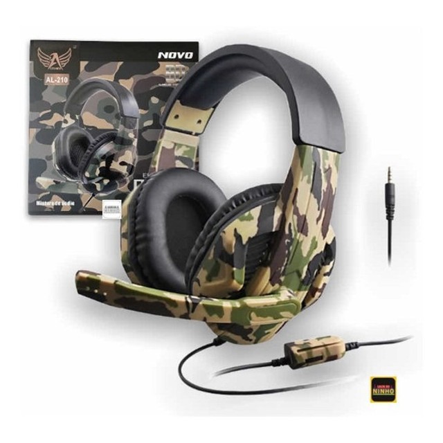 Fone Headset Camuflado Com Microfone Al-210  - Foto 3