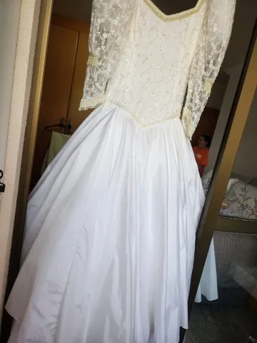 Vestido de Noiva Sereia Manga Longa Todo Bordado, Roupa de Casamento  Feminina Cinderela Noivas Usado 73046914