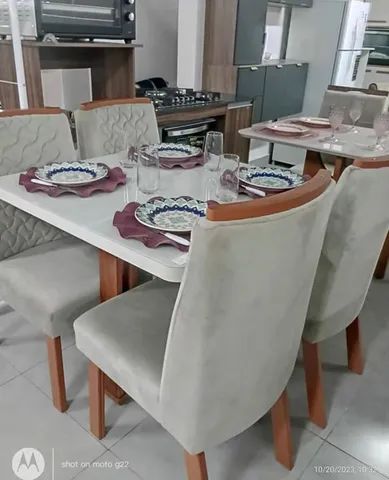 Conjunto com 4 cadeiras 100% MDF  - Foto 2