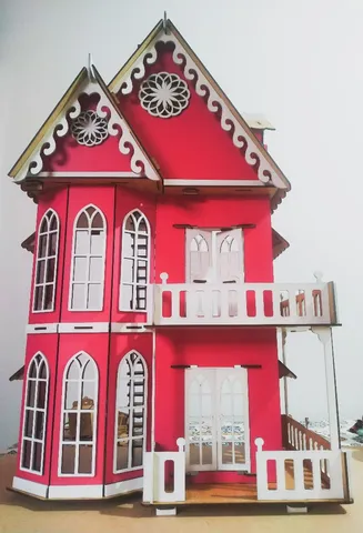 Casa Casinha Pintada Barbie/polly/lol Grande 80cm 25 Móveis