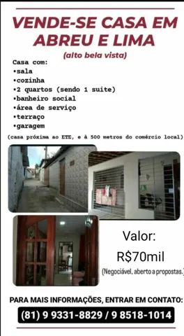Captação de Casa a venda na Rua Miguel Ribeiro, Centro, Abreu e Lima, PE