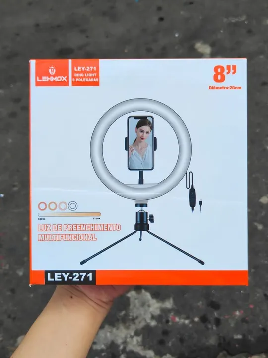 Ring Light 8 polegadas com suporte de celular - entrega grátis em São Luís