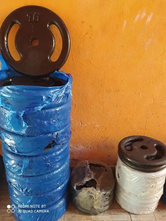 Anilha Vazada Pintada 20, 15, 10, 5, 4, 3, 2 e 1kg, Pronta entrega! Valor 10,00 o quilo.