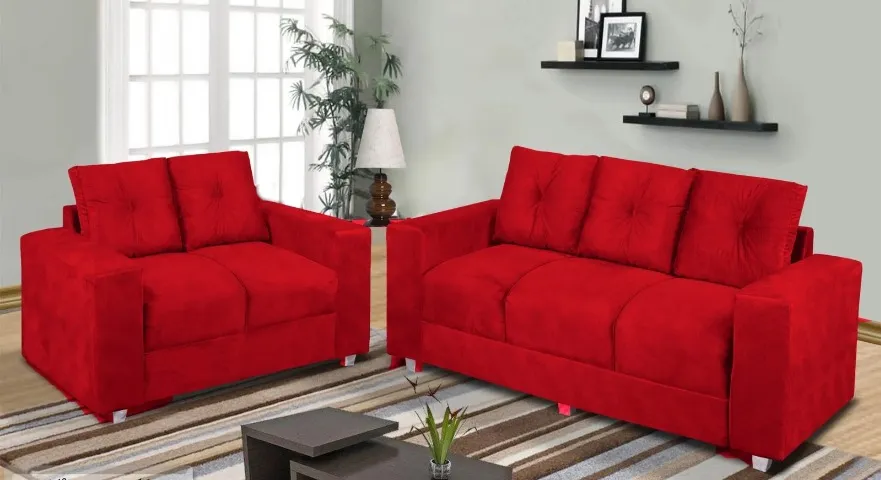 Sofá Conjunto 3x2 Lugares Almofadas Encosto Soltas. Produtos Novos Direto da Fábrica.