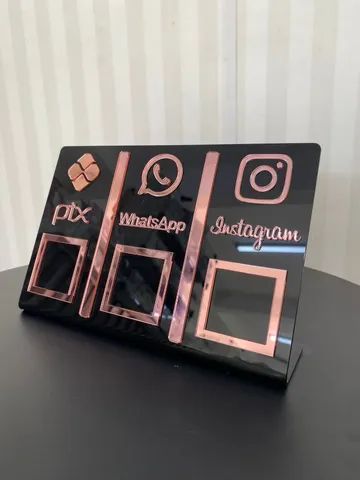 Placa para Pix/WhatsApp/Intagram p/ Loja 
