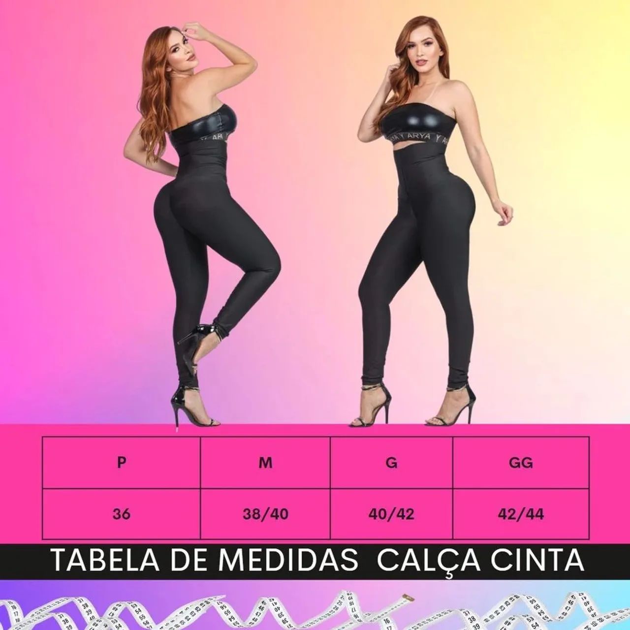 Calça Legging Modeladora Preta com Cinta de compressão - Tamanho GG - Foto 5