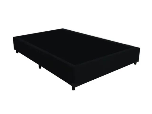Base Box Casal Reforçada com Pés de Madeira e Veludo Confortável - Foto 2