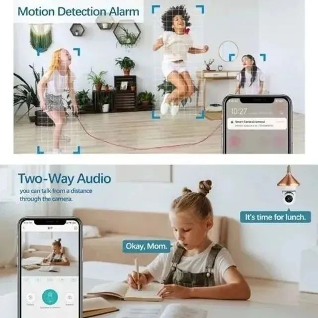 Lâmpada câmera de segurança Wi-Fi giratória visao noturna - Foto 2