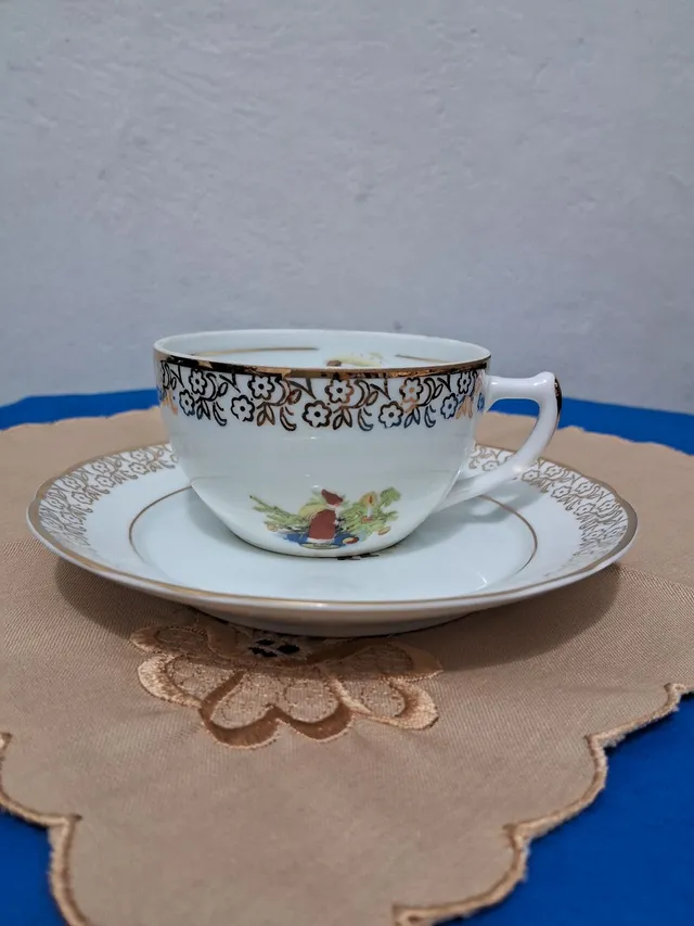 Jogo Jantar Chá E Café 42 Peças Eterna Porcelana Schmidt - Gold, jogo de  chá porcelana 