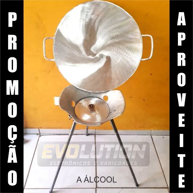 Chapa para bife de aluminio com queimador a Álcool Promoção Aproveite