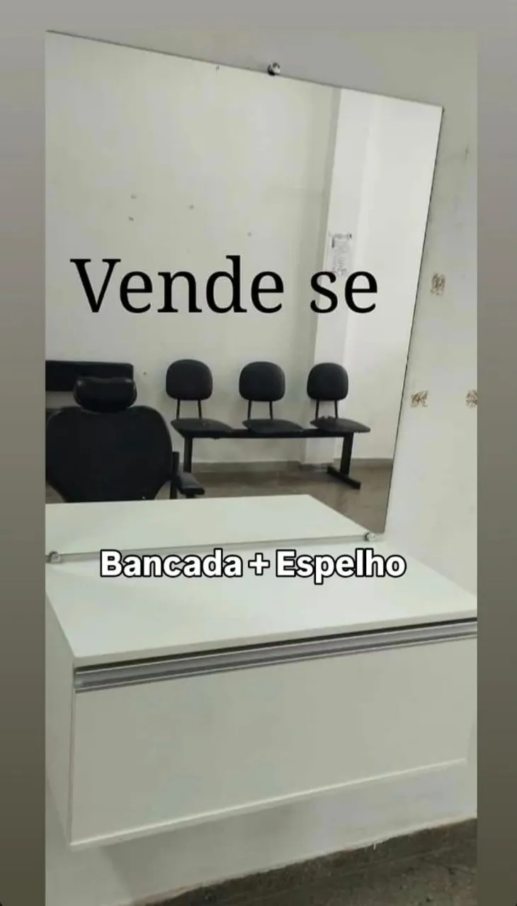 O2 Bancada para Salão de Beleza com 02 Espelho