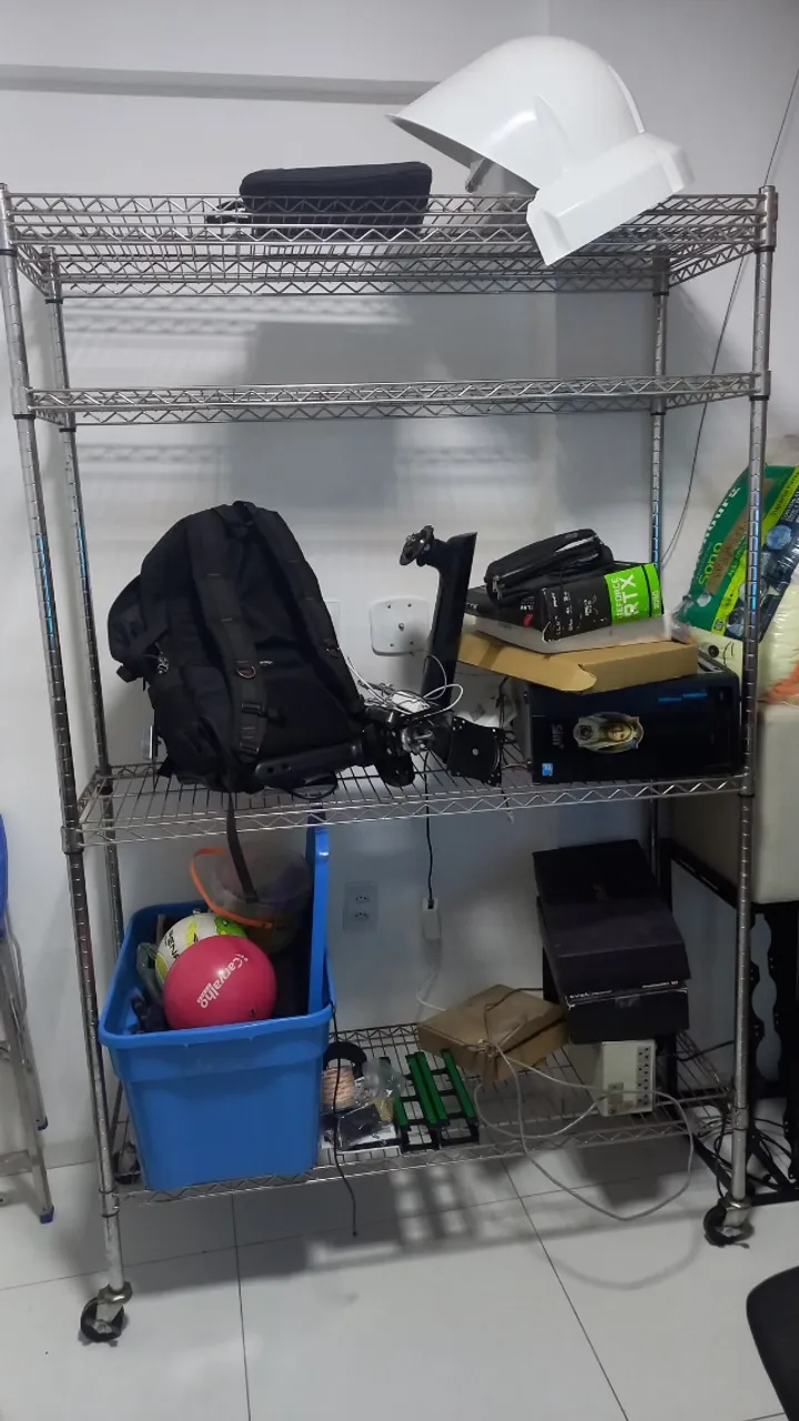 Estante de aço cromado 5 prateleiras