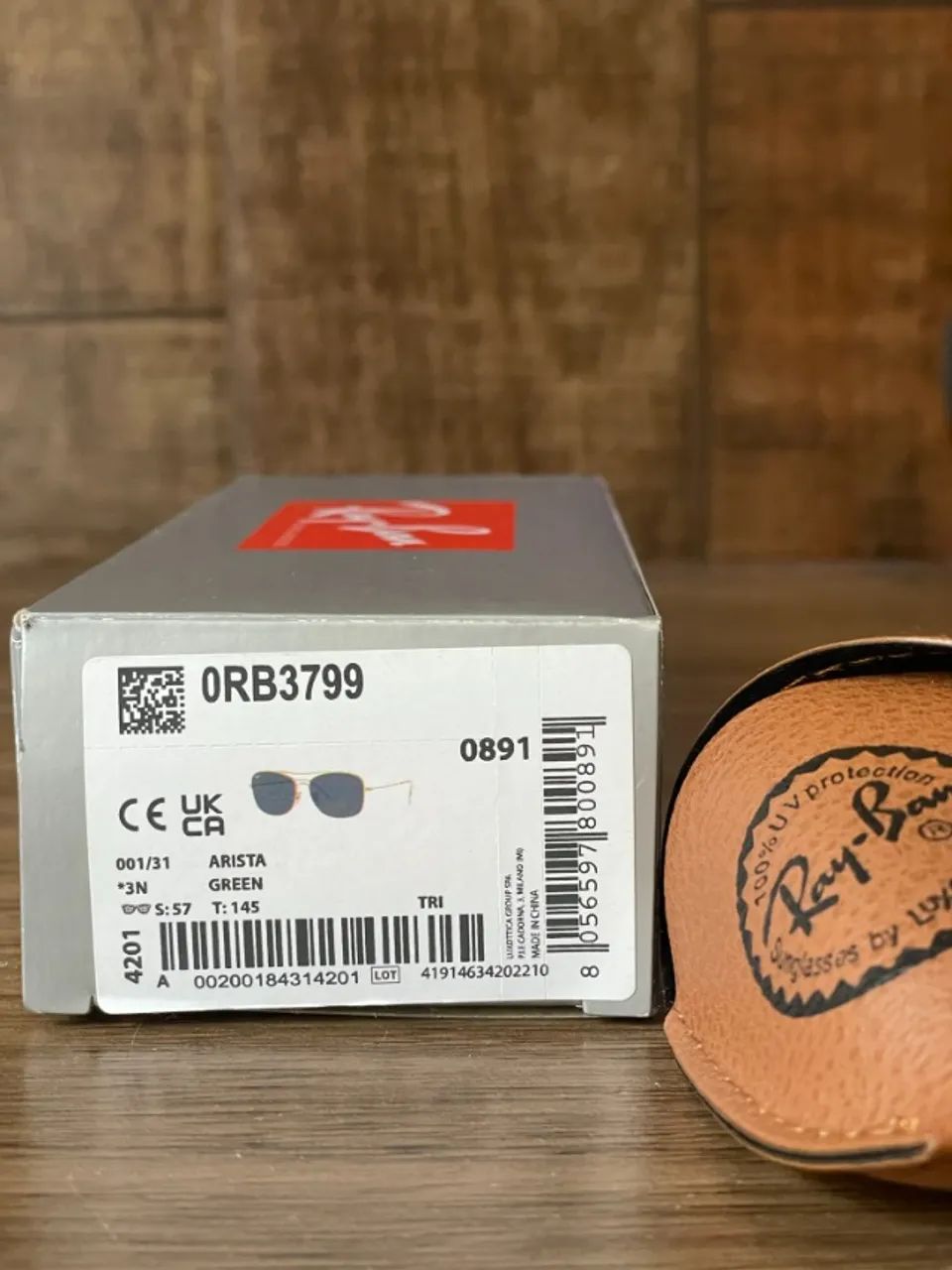 Óculos de Sol Ray-Ban Ouro Tam 57 - Foto 3