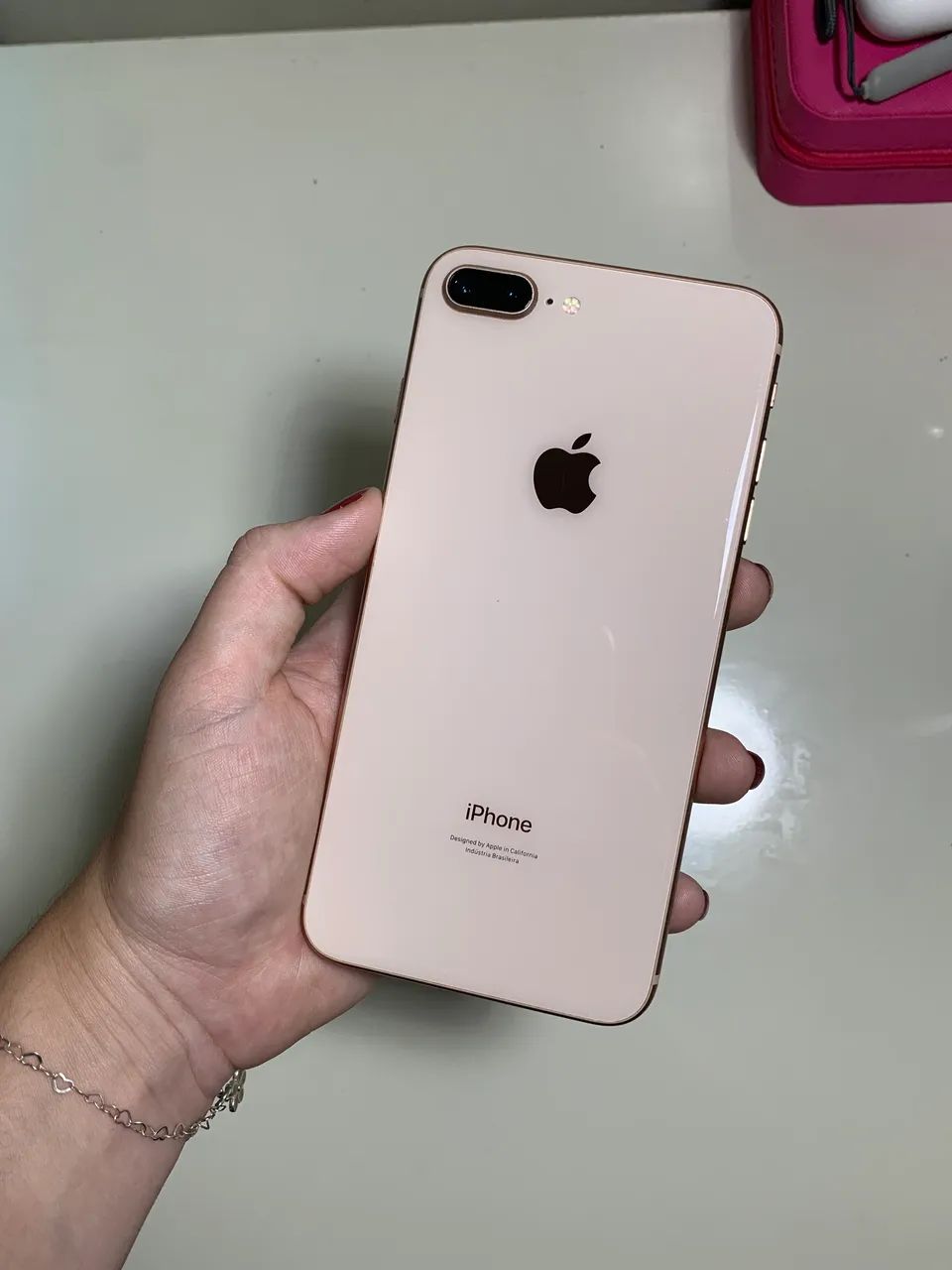 Iphone 8 Plus 64GB Rose gold com fone e carregador original