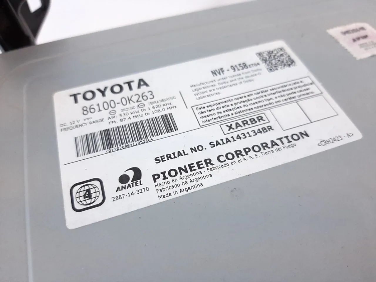 Central dvd multimídia pioneer Toyota NVF-9158zt03 original  - Foto 4