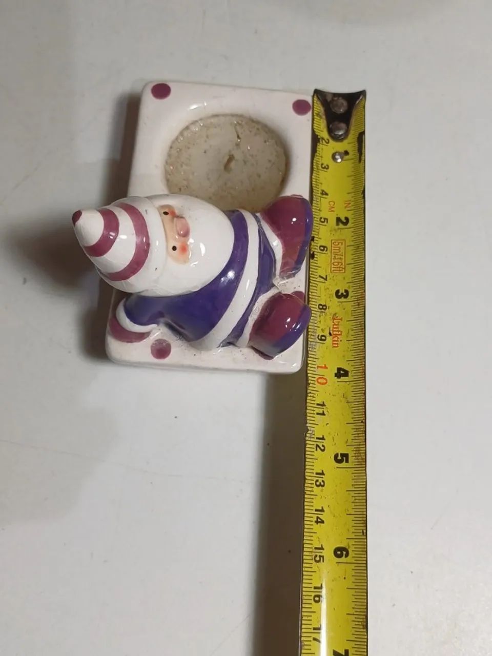 Castiçal Papai Noel em porcelana gracioso  - Foto 4