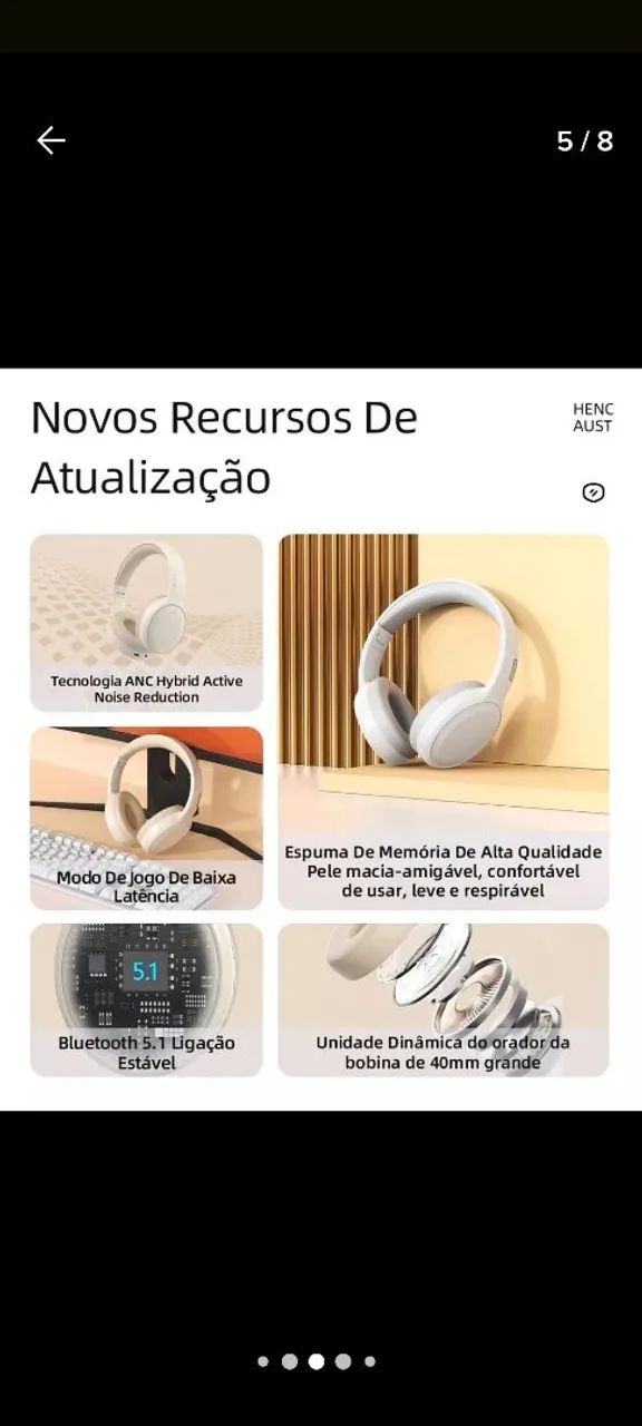 Headphone Bluetooth Lenovo Th30 Thinkplus<br>Cor Preto - Foto 3