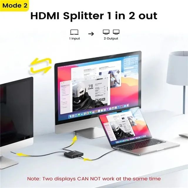 Interruptor bidirecional HDMI 4K 60HZ 2X1 Splitter - Foto 2
