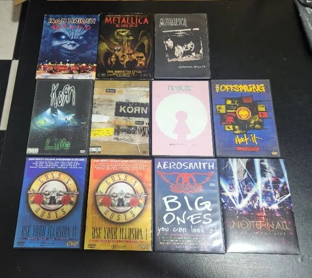 Lote com 10 DVD's de Rock todos originais