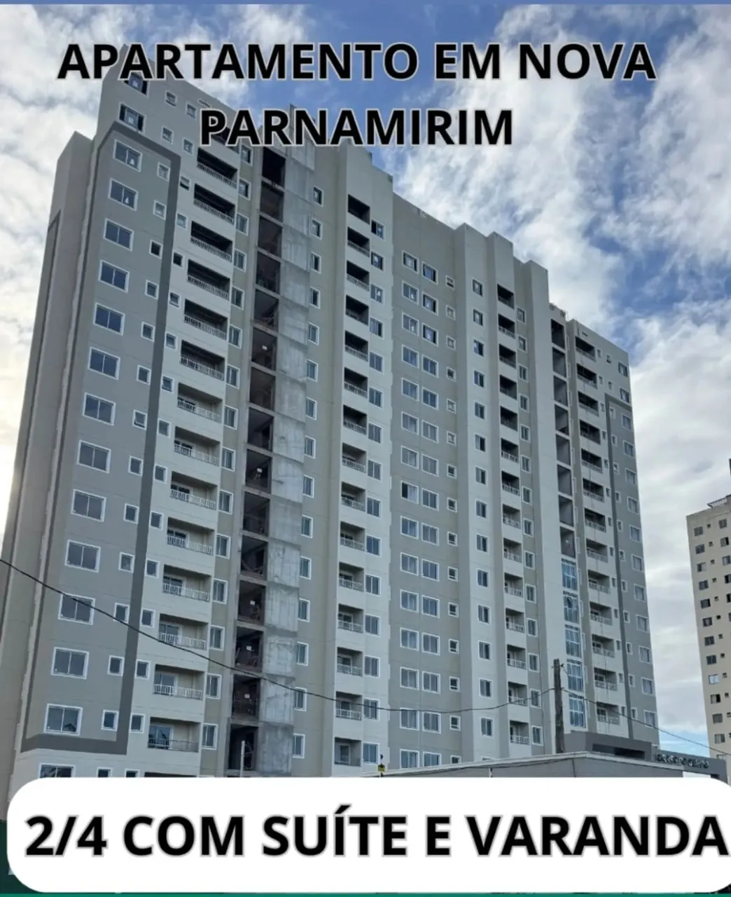 Apartamento em Nova Parnamirim - Torres do Serido - 2/4 suite - Varanda - até 100% financi