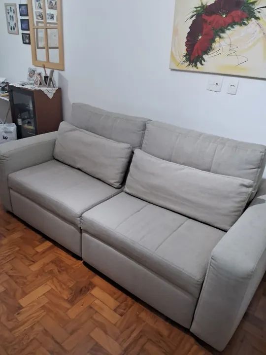 Sofá extensível e reclinável com assentos retráteis e almofadas soltas - Foto 2