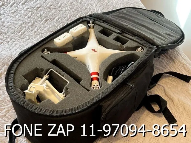 DRONE DJI PHANTOM 3 STD COM 2 BATERIAS PERFEITAS, KIT EXTRA, MOCHILA TOP, NA CAIXA SEM USO