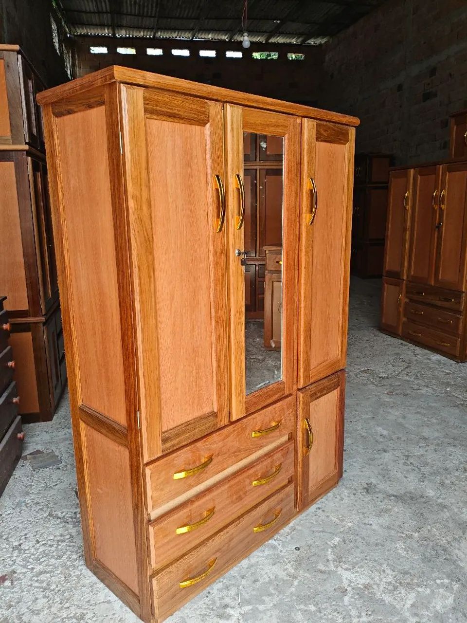 Guarda roupa de solteiro com espelho novo entrega grátis. - Foto 4