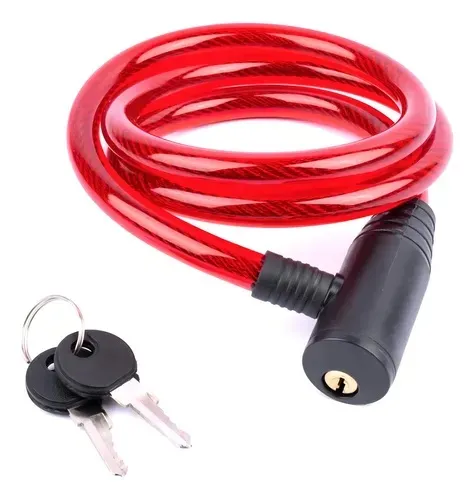 Cadeado para Bicicleta com Chave - Vermelho