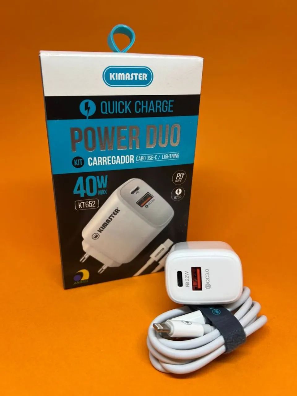 Carregador Turbo Cabo USB-C/Lightning Kimaster - Foto 5
