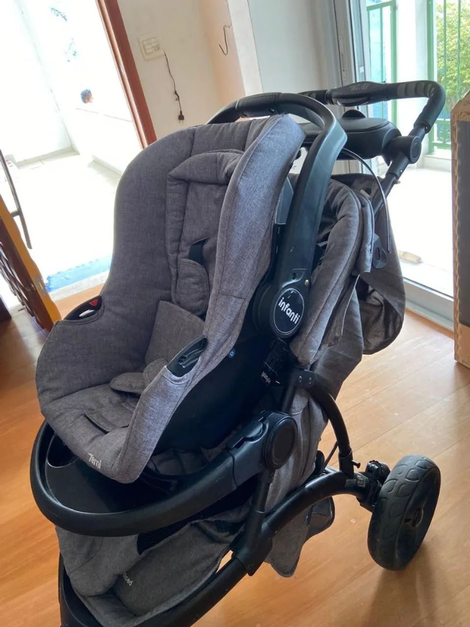 Carrinho Bebê Conforto Travel System Off 2 em 1<br>Road Cinza - Infanti - Foto 3