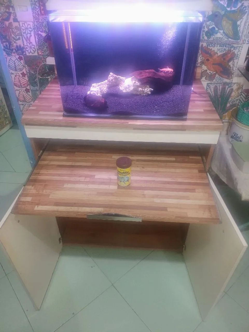 Aquário Completo Ocean Tech 77 litros vidro curvo lapidado sump traseiro 