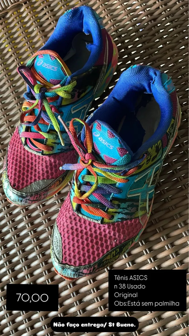 1 Tênis ASICS original n 38 usado colorido (está sem a palmilha) 70,00