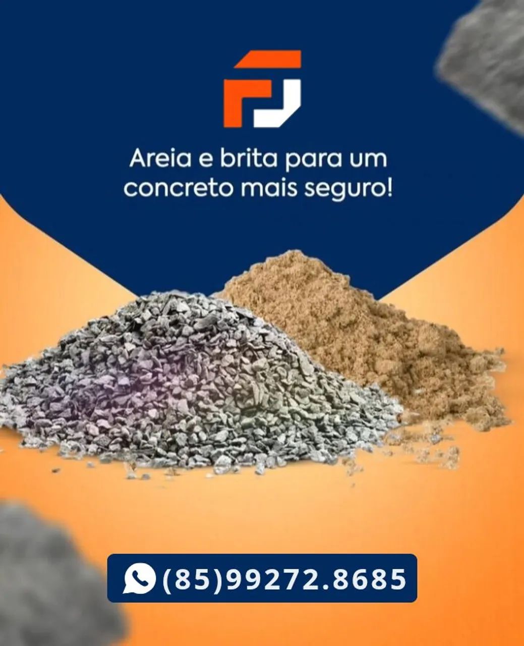 Areia e brita para concreto - Entrega rápida!