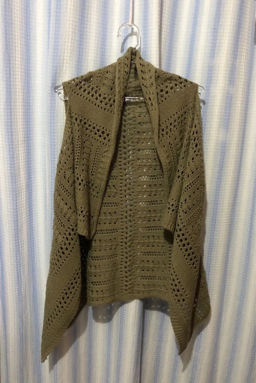 Cardigã Feminino Tricô Verde
