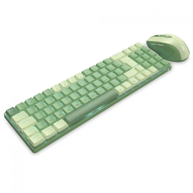 Kit Teclado e Mouse Sem Fio Gamer Redragon BS-8772 Green - WZetta - Foto 2