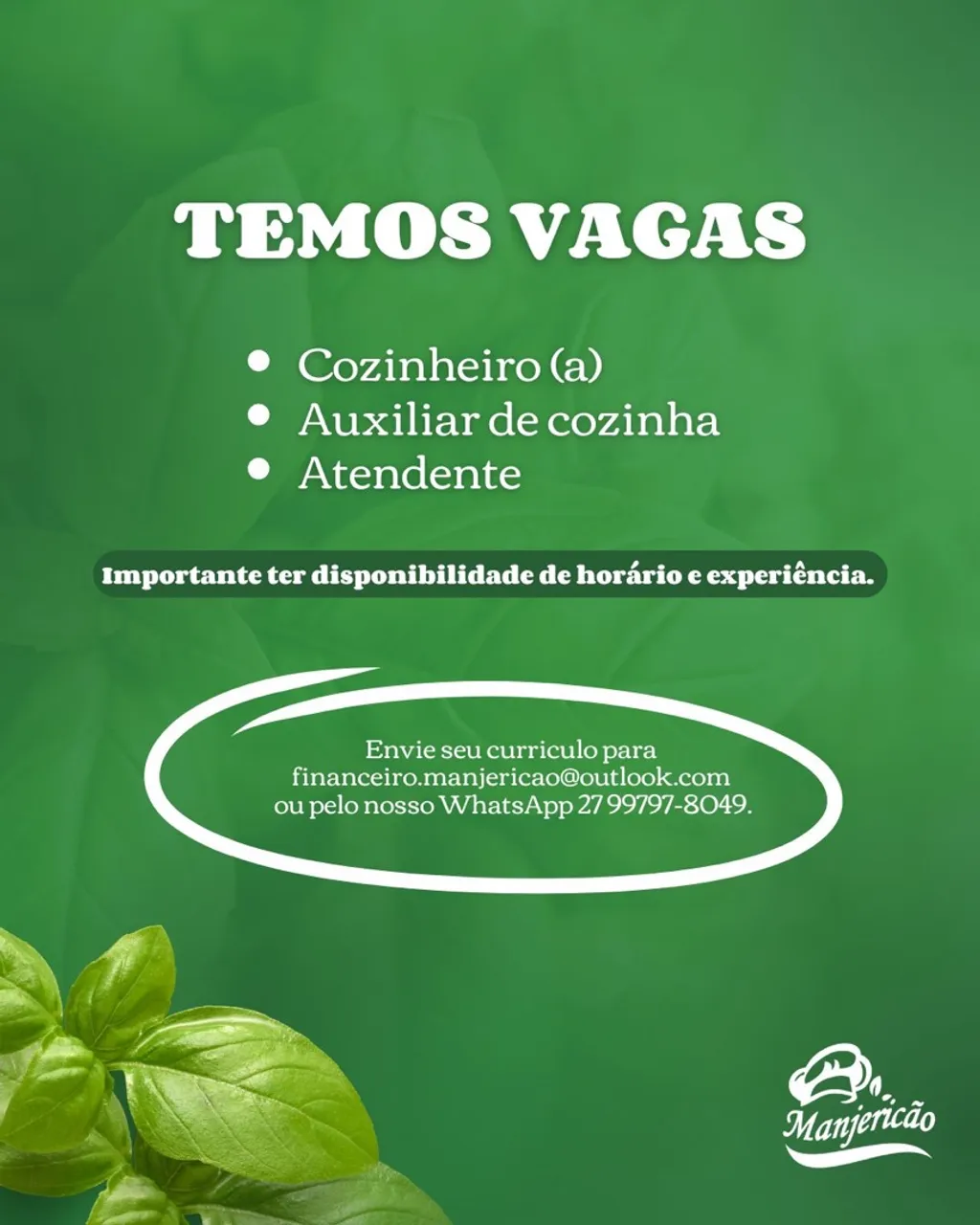 Temos vagas