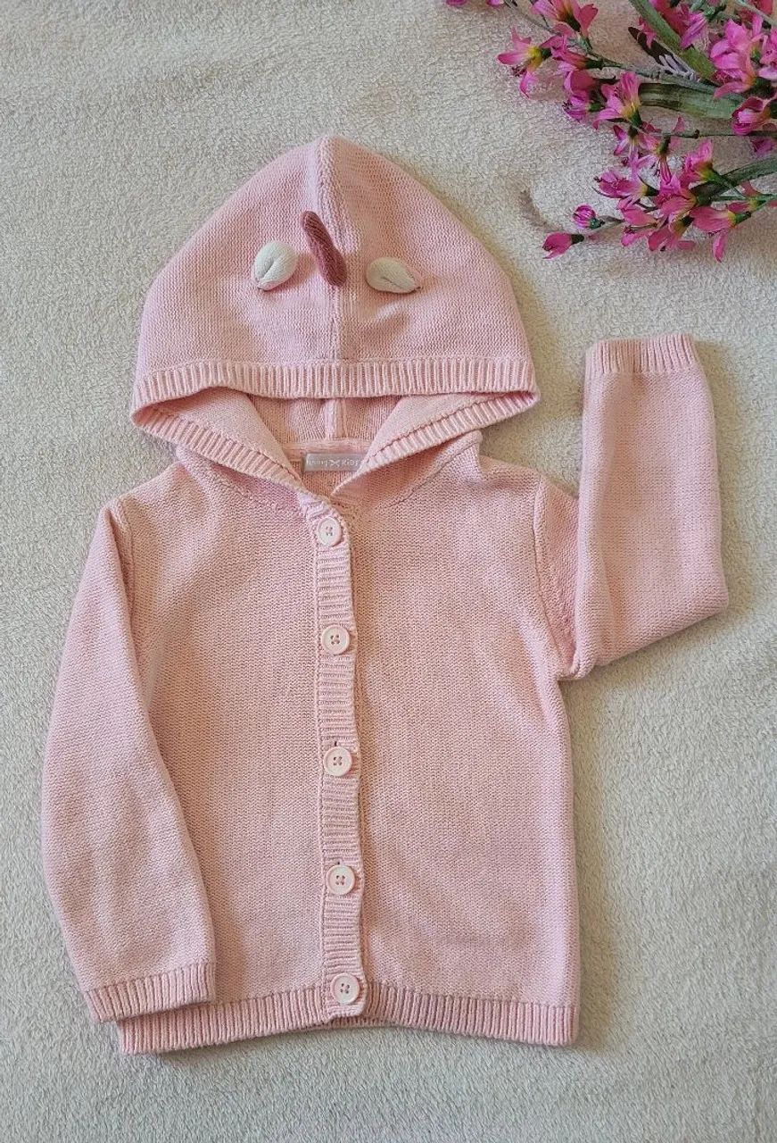 Casaco de Tricô Unicórnio Rosa com Capuz - Foto 2