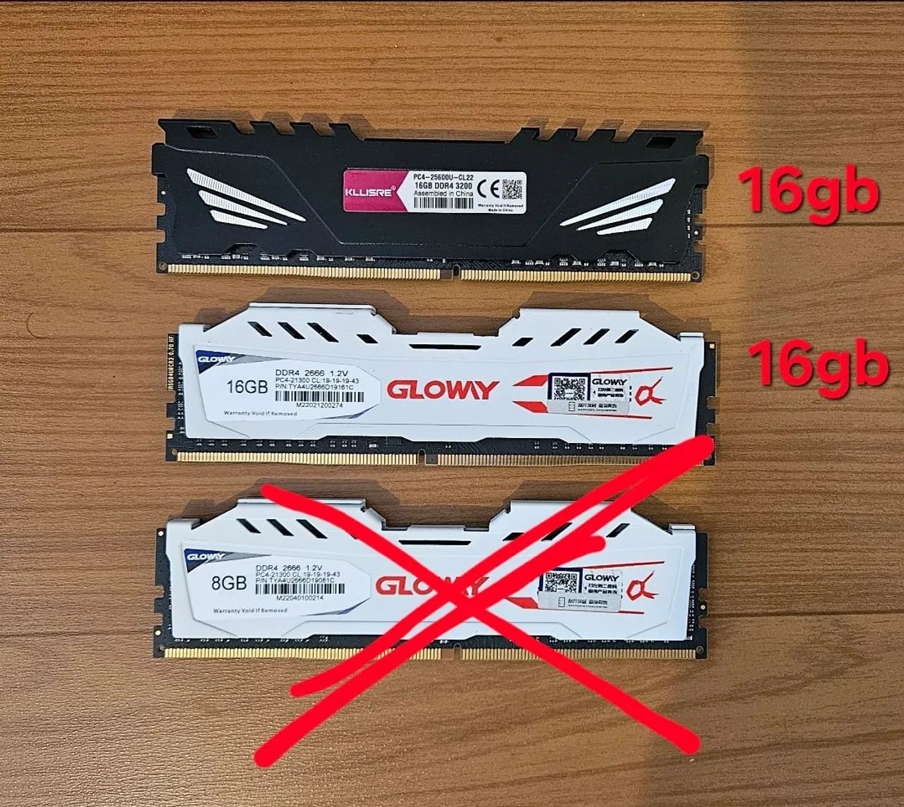 DDR4 RAM Memory 16GB 3200MHz and 2660MHz64385503036418120