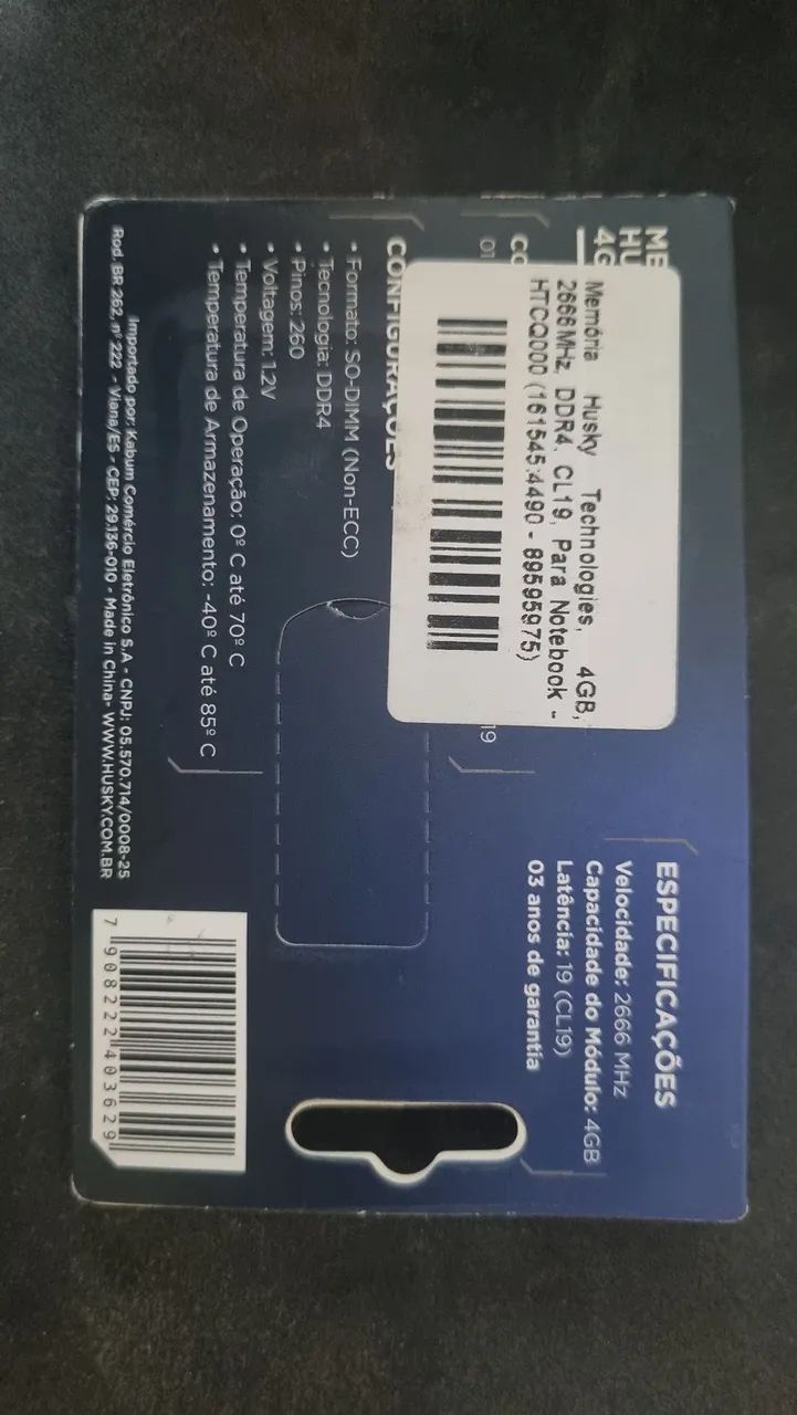 Memória Notebook Husky 4Gb 2666MHz - Foto 2