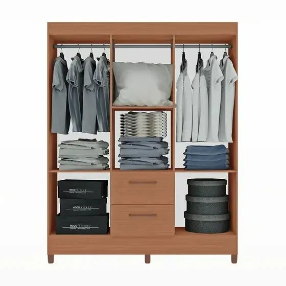 "Elegância e Durabilidade: Guarda-Roupas Star 100% MDF com Amplo Espaço Interno" - Foto 3