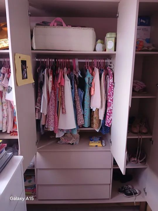 Guarda-Roupas Infantil Rosa - Foto 2