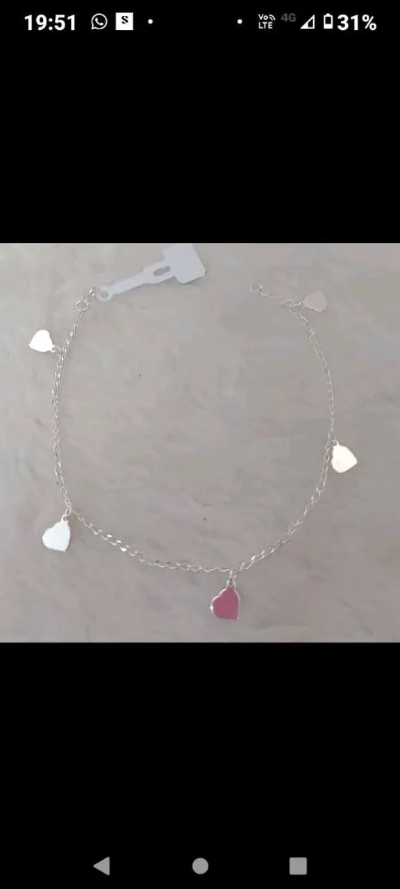 Tornozeleira de prata925 - Foto 2