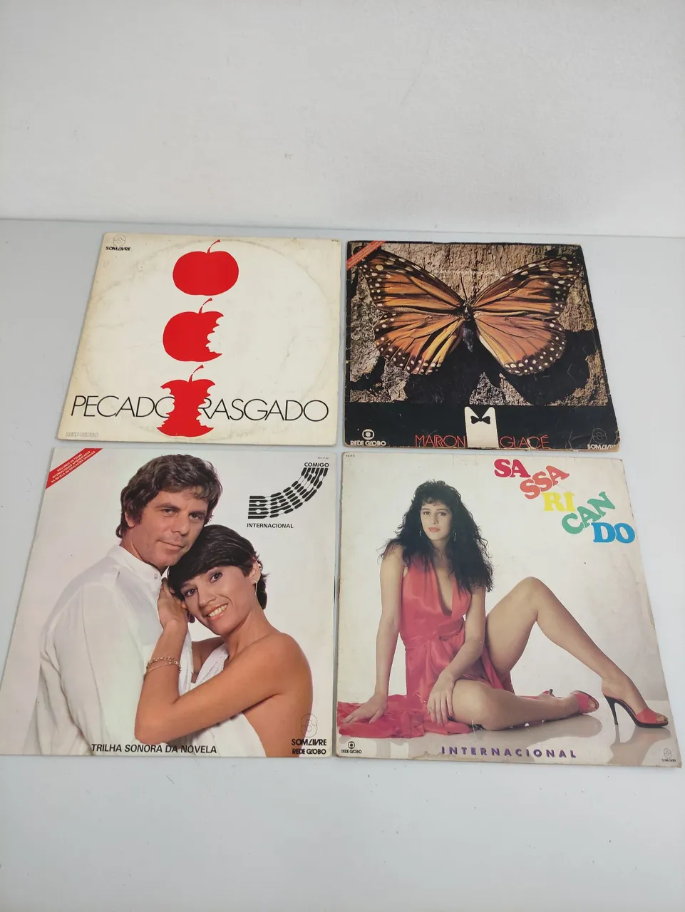 Kit 4 LPs de trilha sonora de novelas