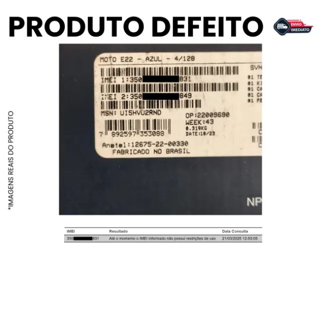 Moto E22 Para Peças ? Tela, Bateria, Câmera OK  - Placa Inutilizada - Envio Rápido ? - Foto 4