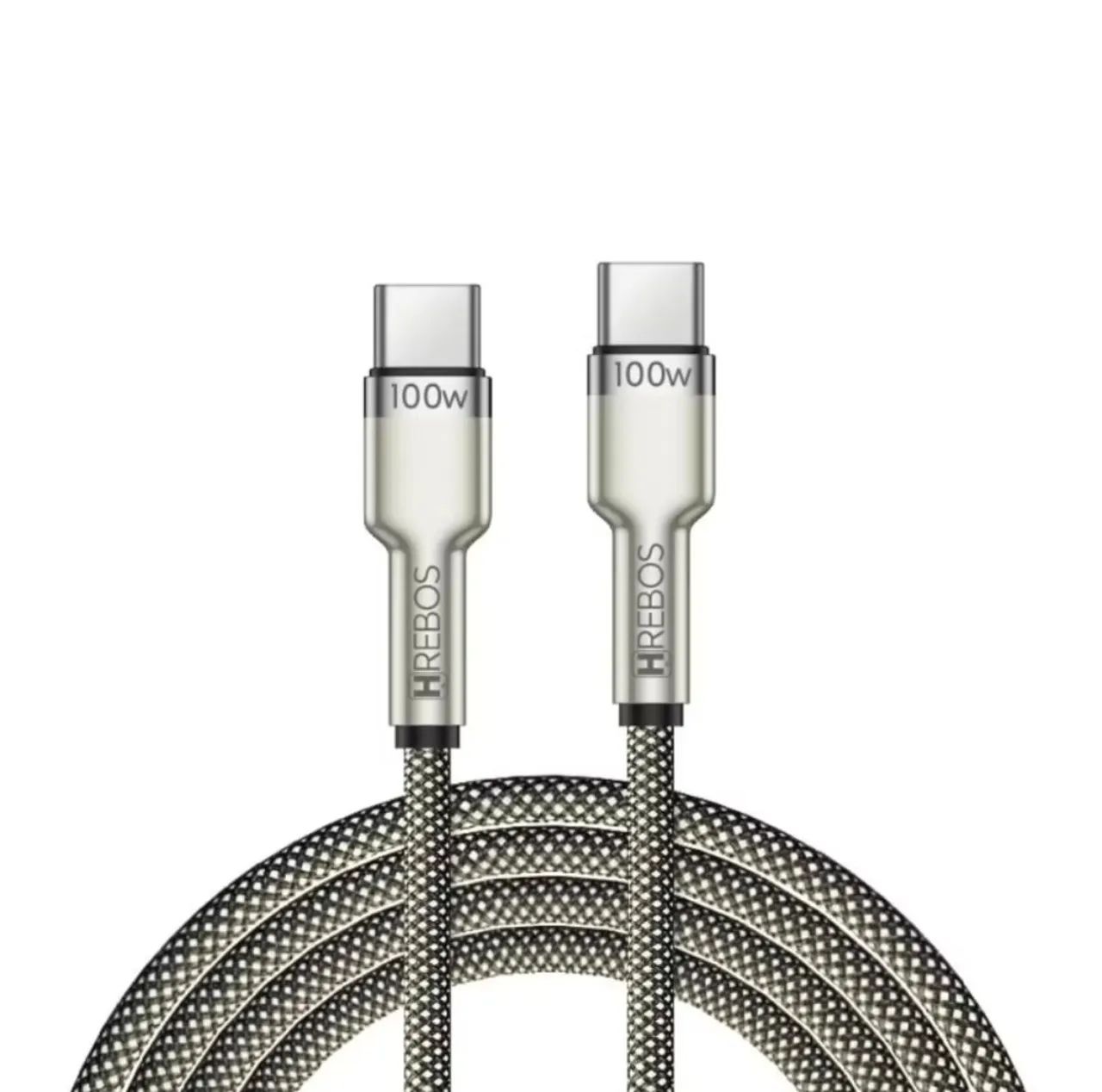 Cabo Dual Type-C 100W Metal Waves HREBOS Premium - 1 metro - Foto 6