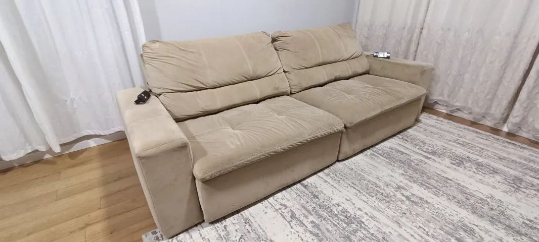 Sofá Herval 3 lugares, Reclinável e Retrátil(Elétrico)