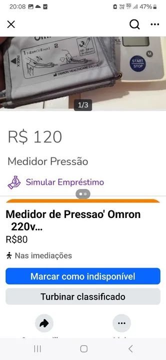 Medidor de Pressão OMRON - R$ 120 - Foto 2